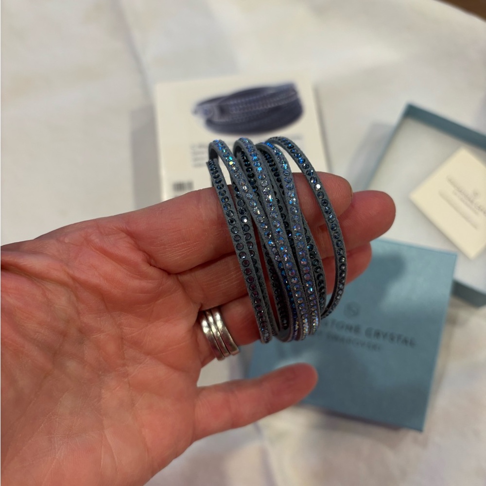 NWT Touchstone by Swarovski wrap Star bracelet in old school DENIM! - Picture 4 of 6